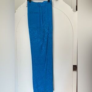 Zara silky trouser blue animal print S